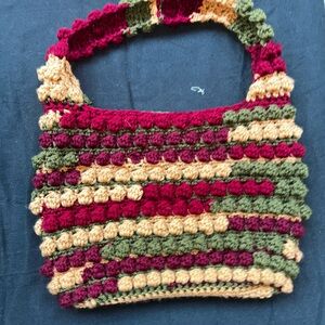Multicolor bubble Crochet Tote Bag